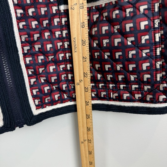 Talbots‎ Jacket Womens XL Red White Geometric Printed Full Zip Quilted Outdoor - Picture 8 of 8